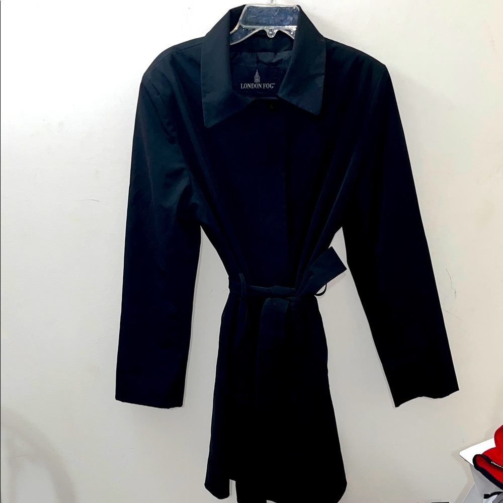 ✨🆕BNWOT!London Fog Black Trench Coat Sz XL!NEVER WORN!✨